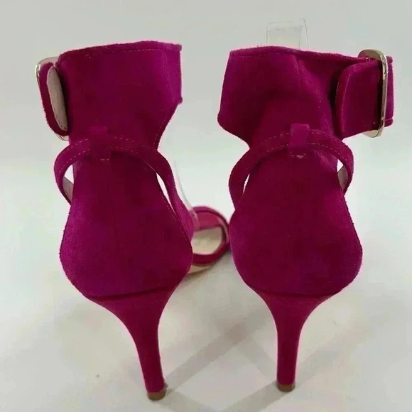 Alfani womens Cassidy heels size 10 fuchsia suede open toe stilettos - Picture 4 of 14